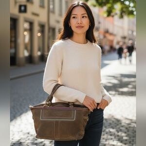 Vintage Coach Hampton Suede Tote Bag